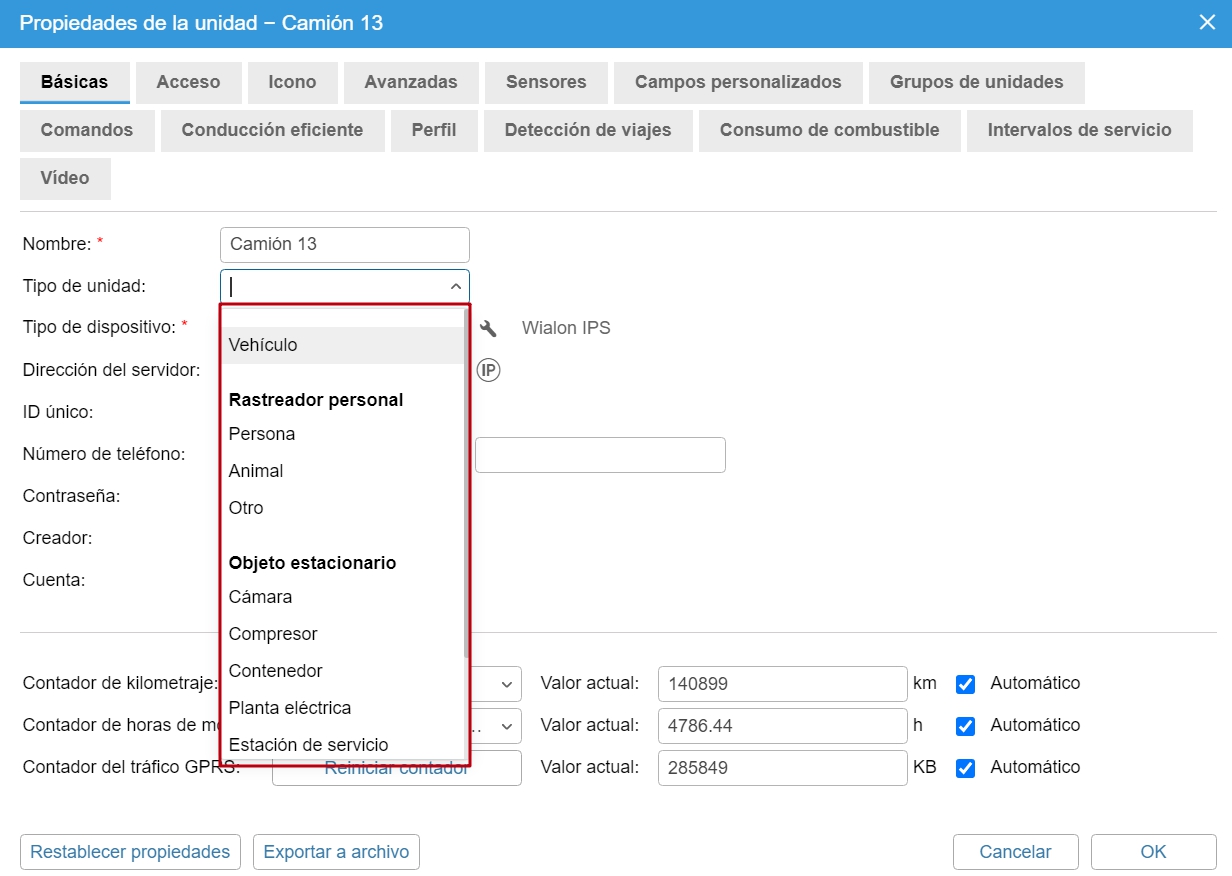 Creación de la biblioteca de tipos de unidades