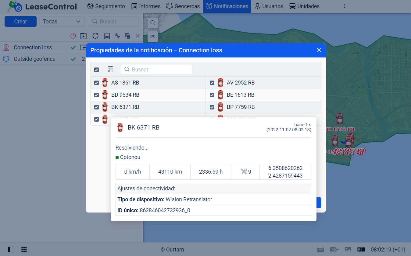 Control de pérdida de conexión