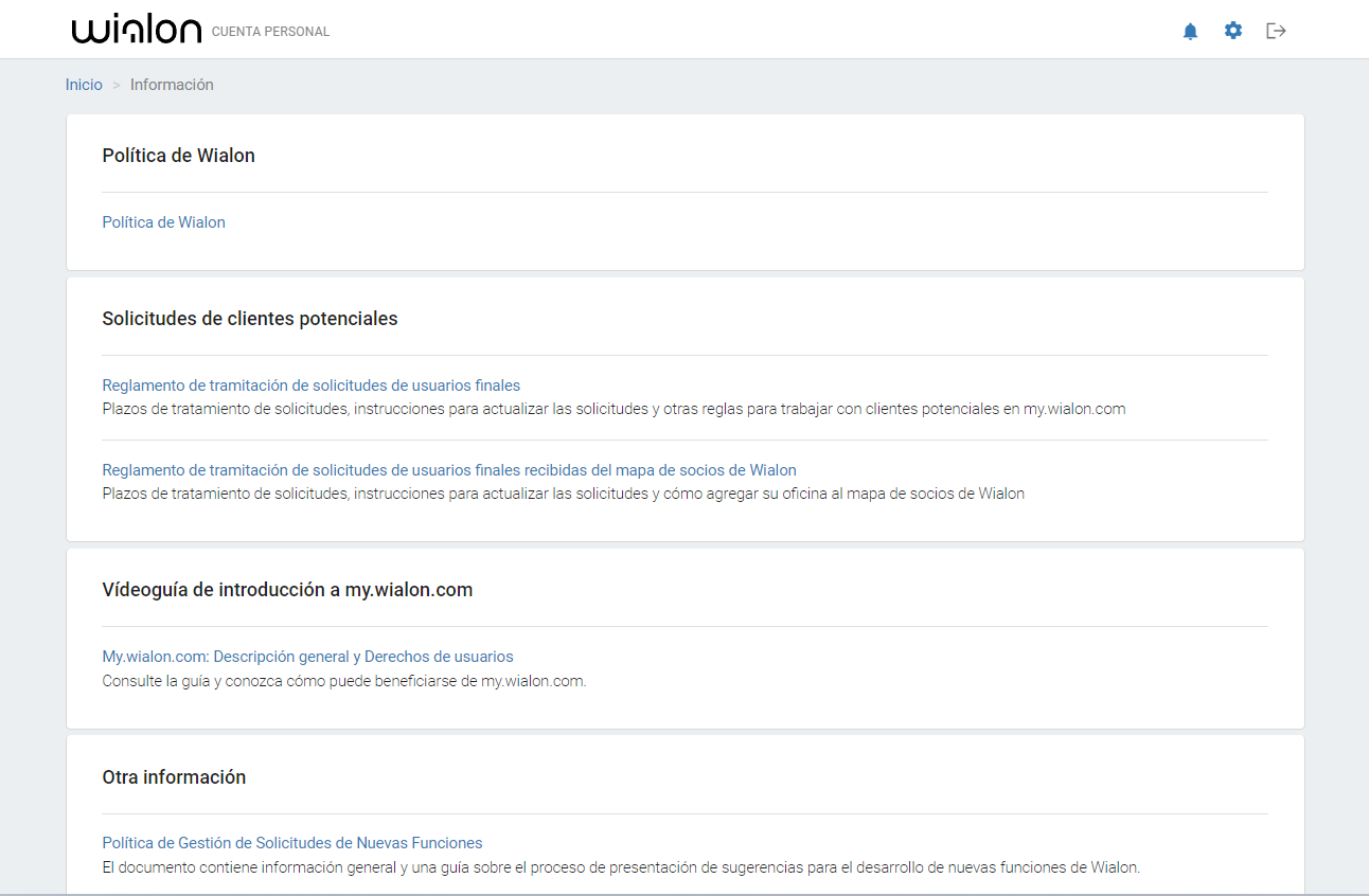 my.wialon.com — sección de información