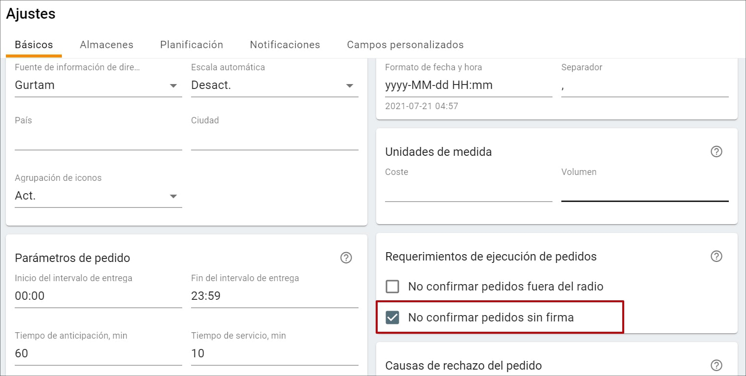 Order confirmation upon attaching a file with a signature