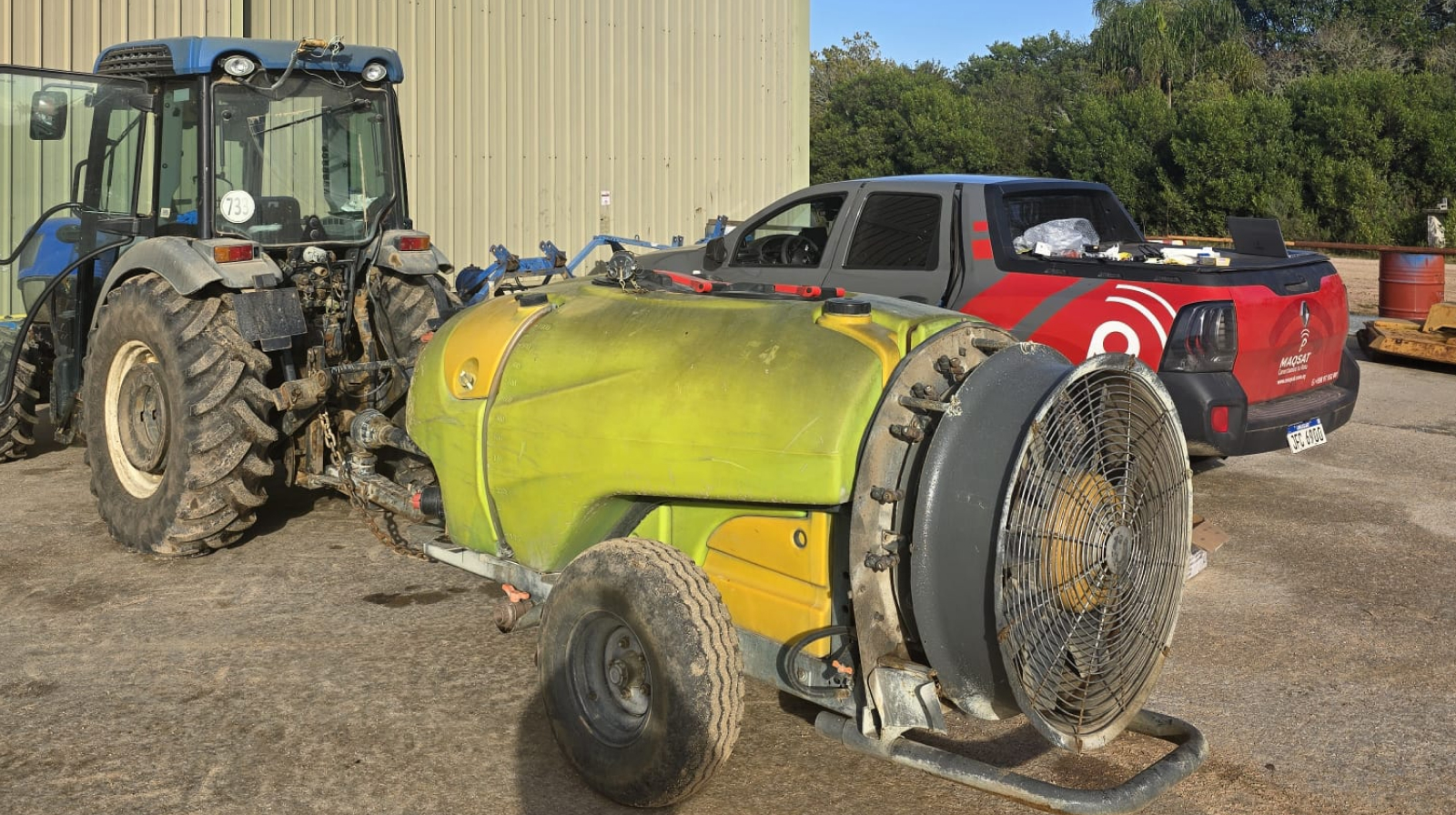 An Air Blast Sprayer Used for Vineyard Treatments 
