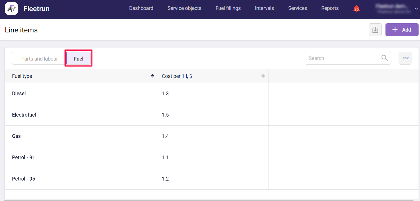 Bibliothèque des dépenses: nouveau type de dépense "Carburant"
