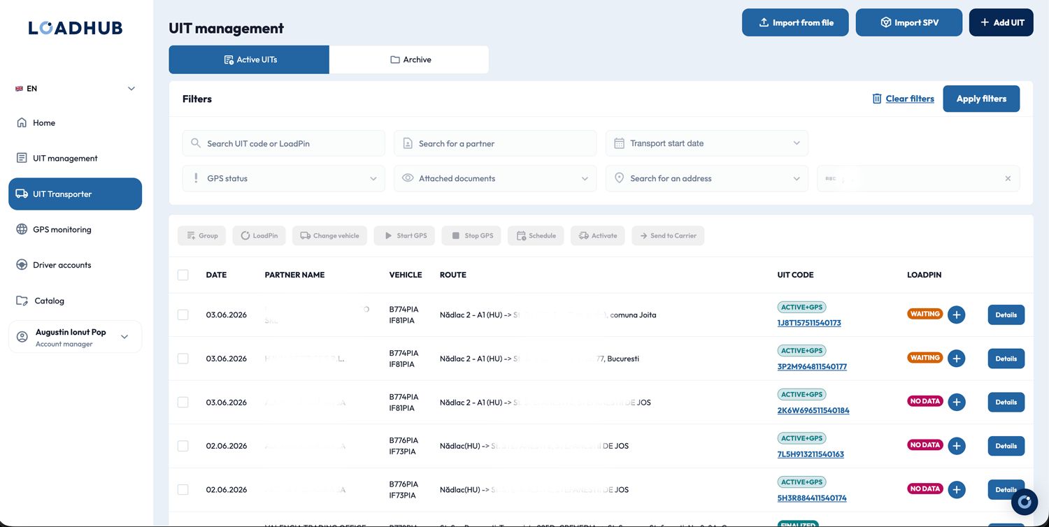 loadhub-e-transport-platform screenshot