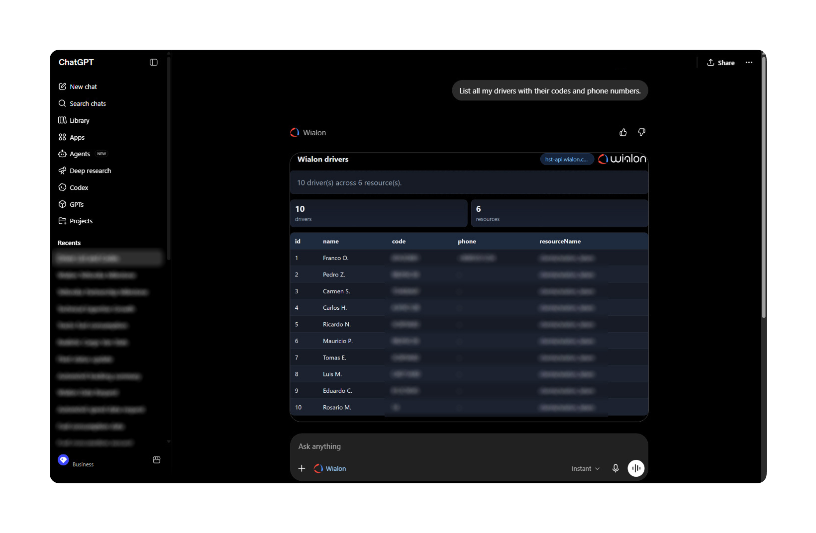 wialon-for-chatgpt screenshot