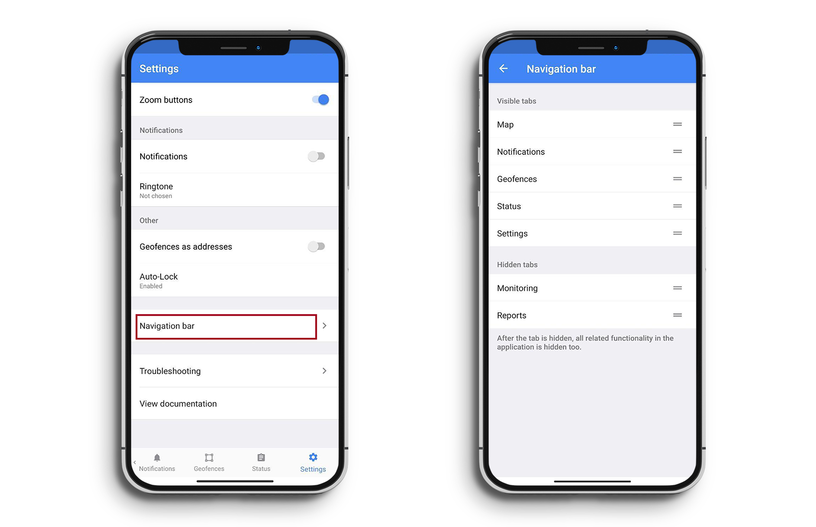 Setting up the navigation bar