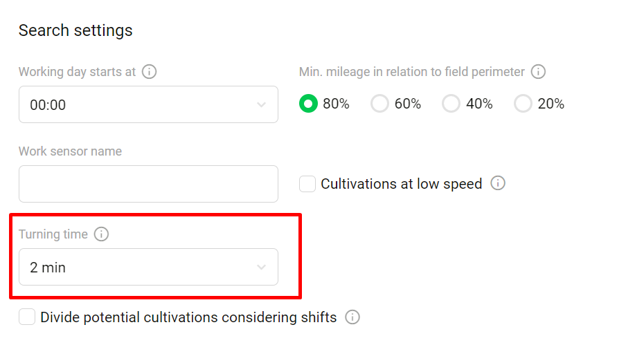Paramètres de recherche
