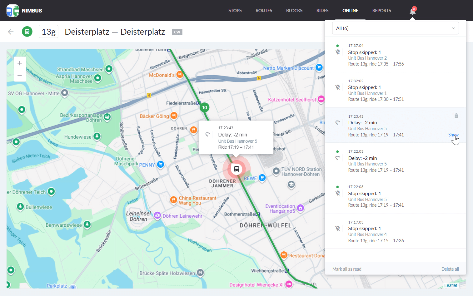 Online tracking and notifications