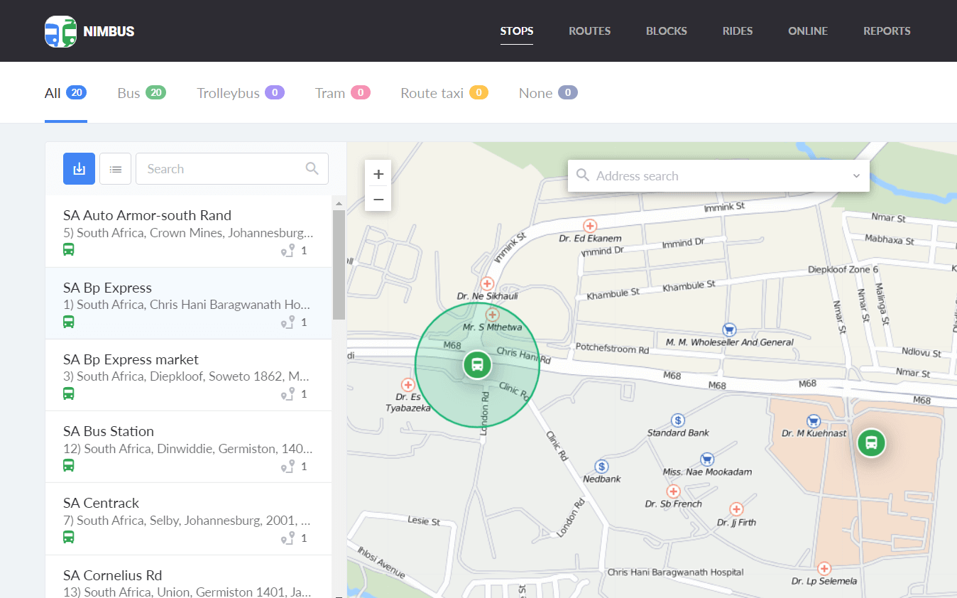 Public transportation management with Wialon