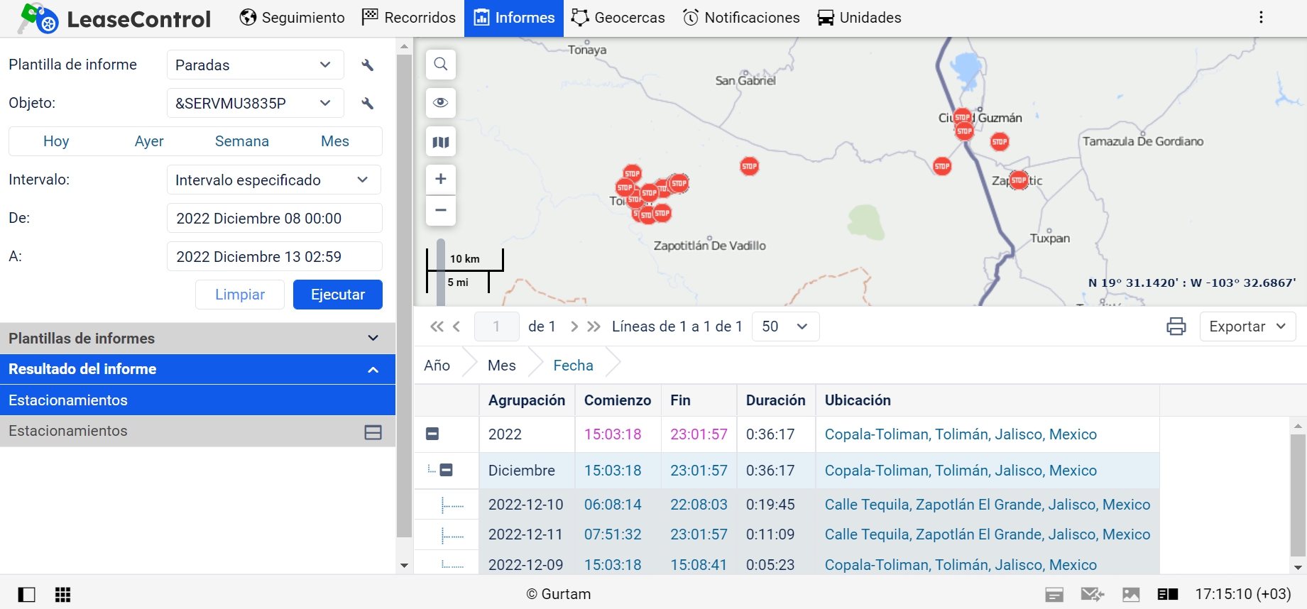 Informes en LeaseControl