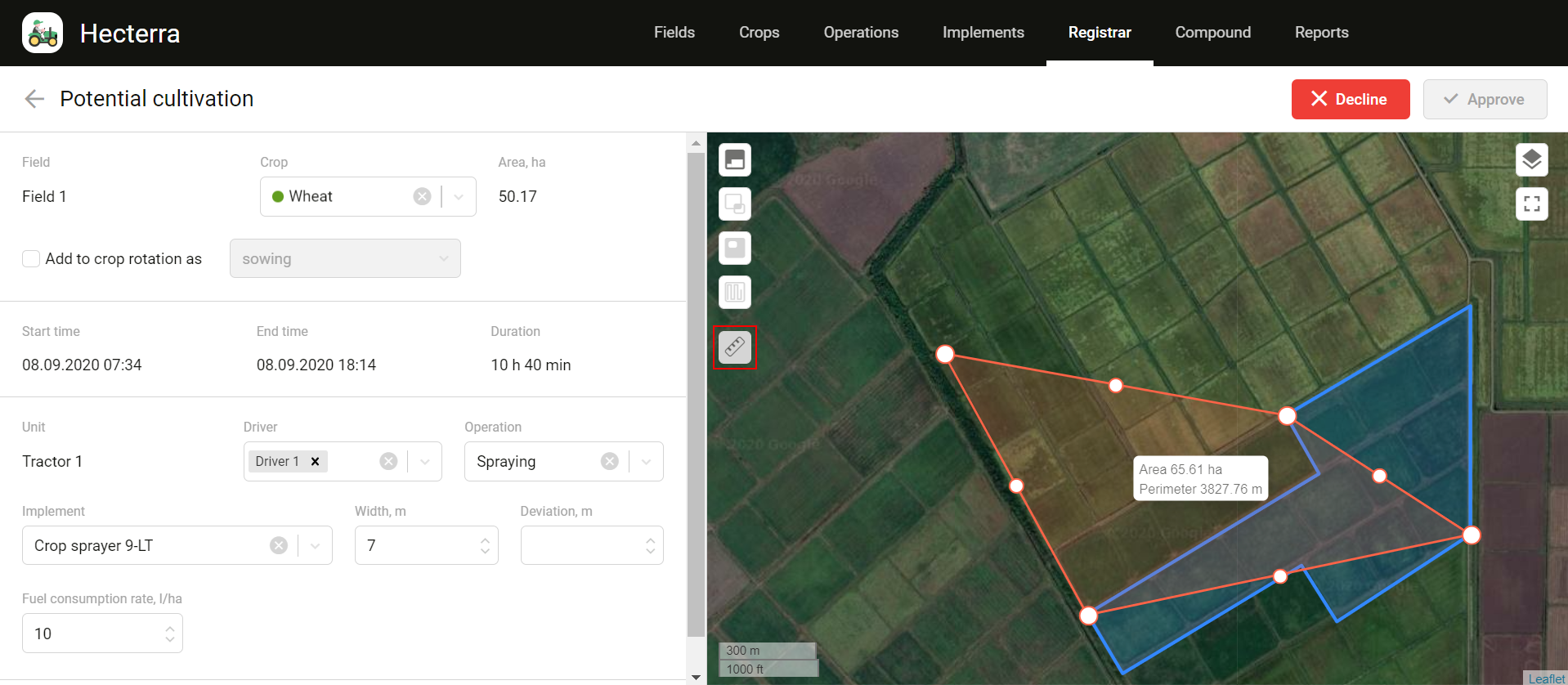 Outil de mesure de la distance et de la surface