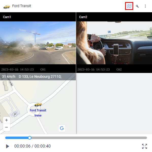 Track playback for saved video files