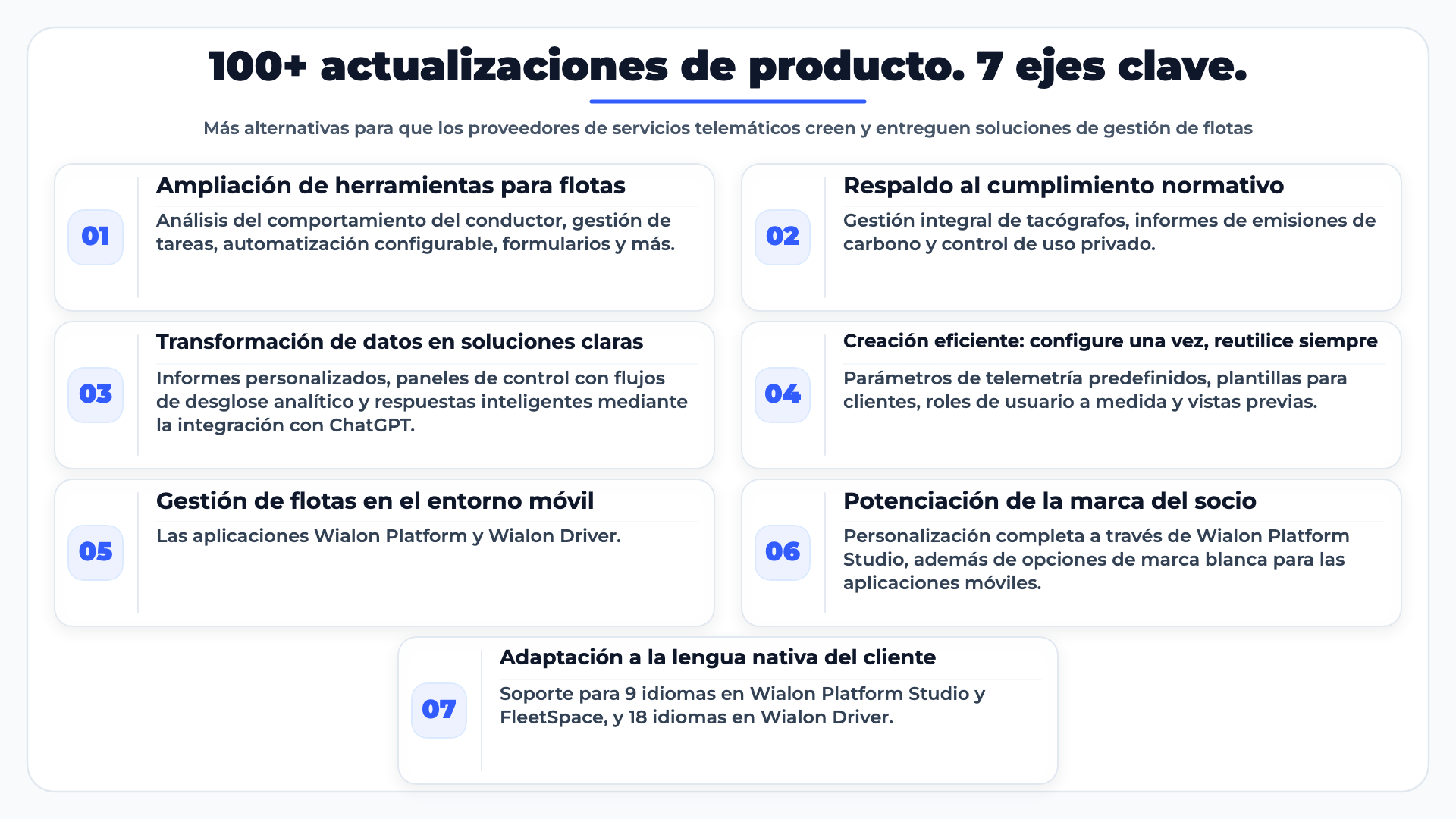 Wialon 100 Actualizaciones 7 Ejes Clave Split