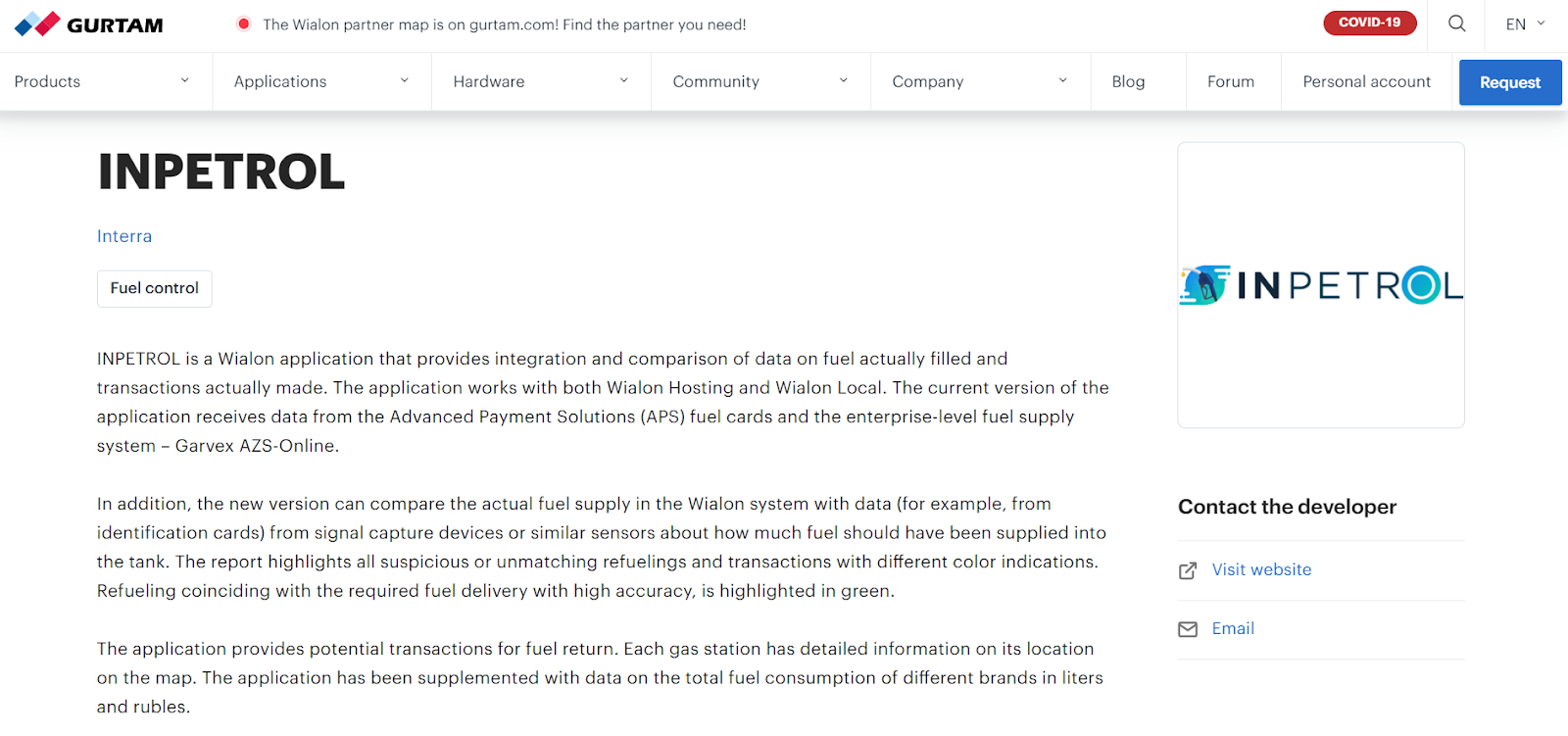 The solution's page in marketplace