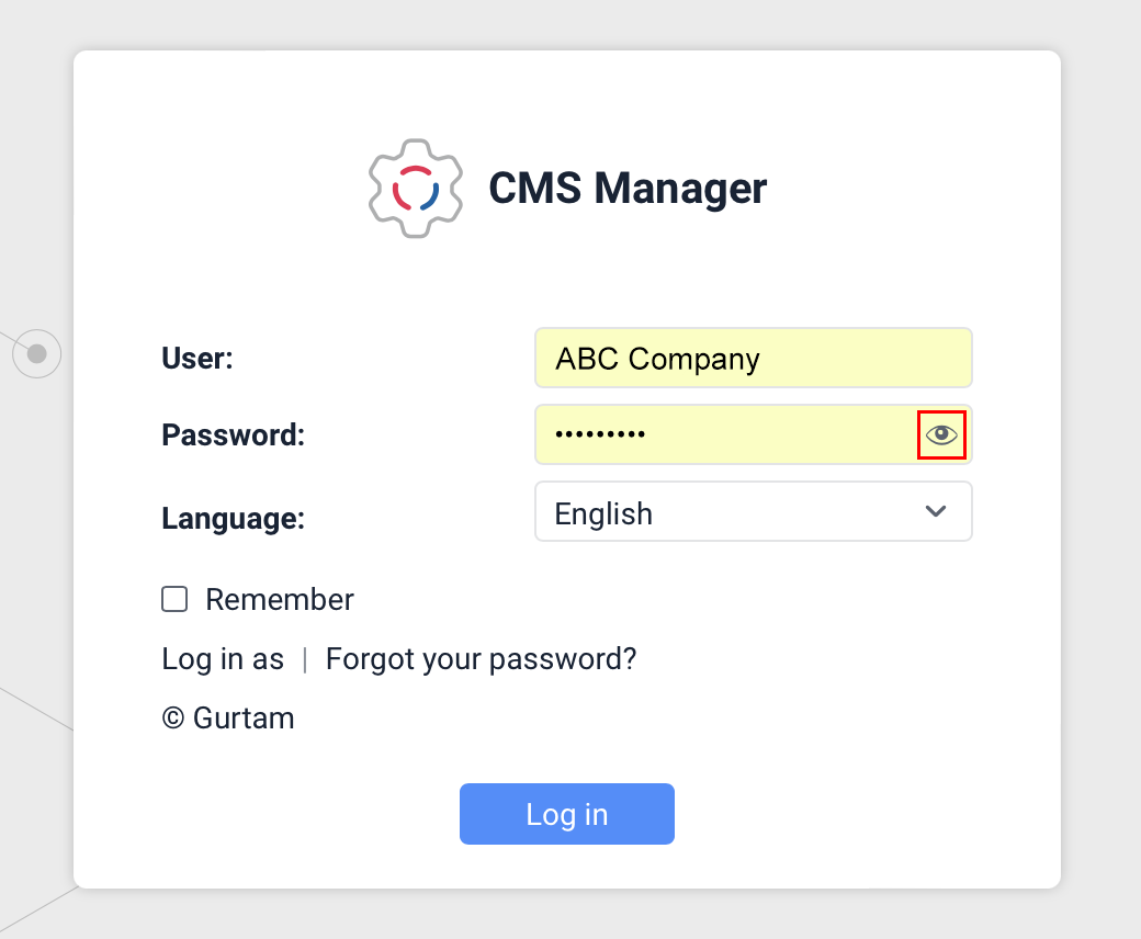 Ability to view the entered password on the CMS login page