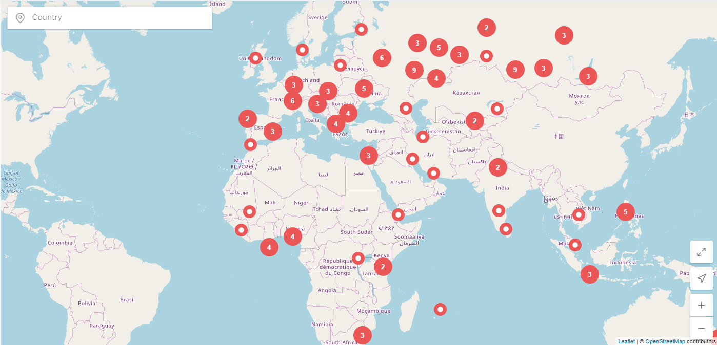 the Wialon partner map