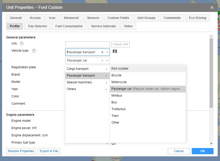Détection automatique du type de véhicule