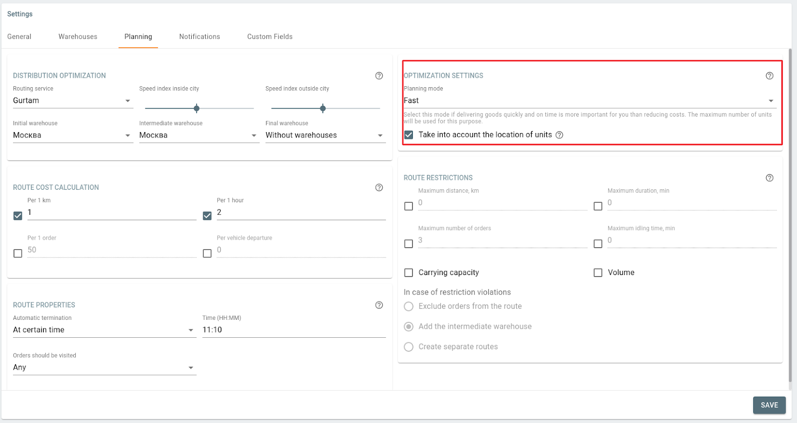 Modes de planification