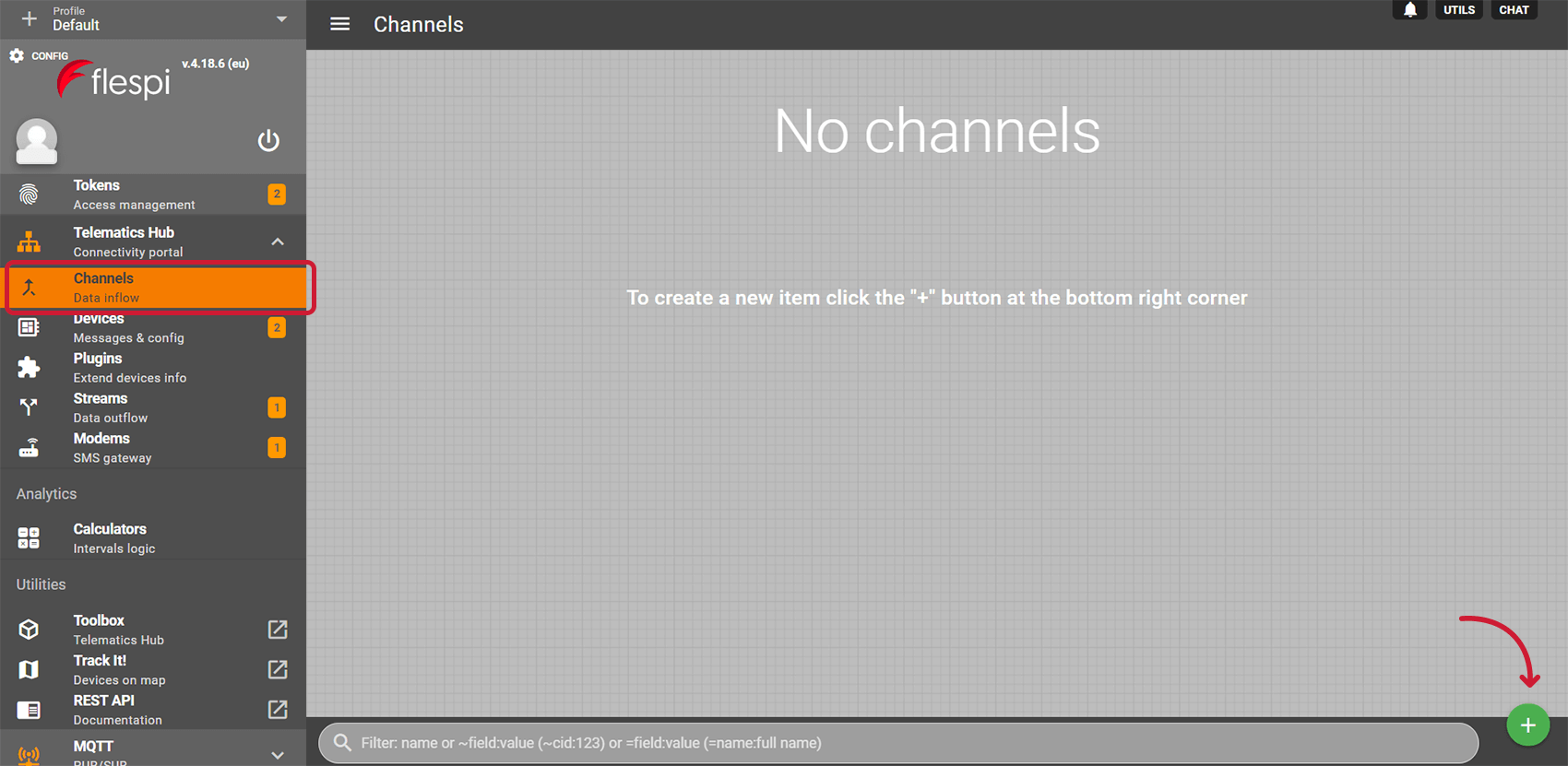 Create a flespi channel