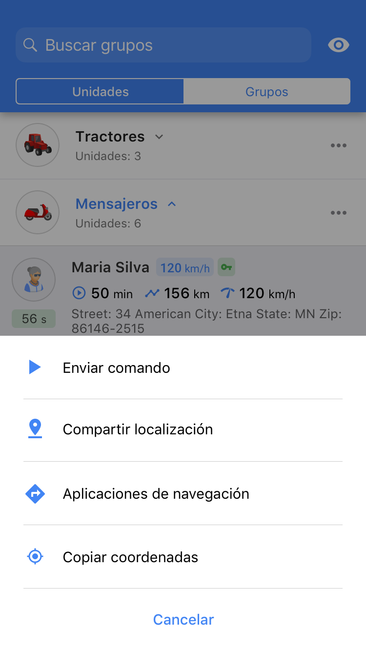 Funcionalidad de Wialon app