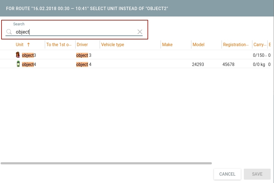 Limited access with regard to users and units