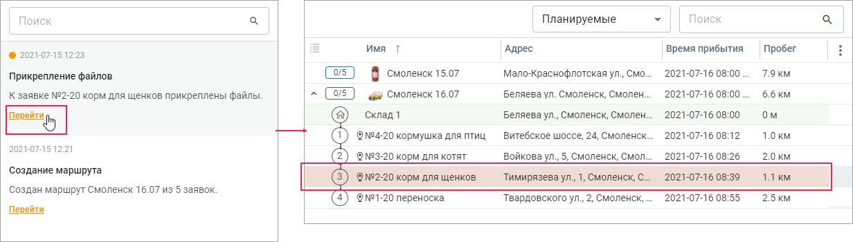 кнопка Перейти