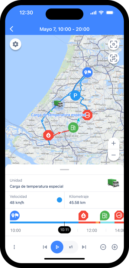 Recorridos en la aplicación móvil