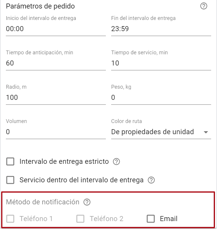 Notification method in Logistics