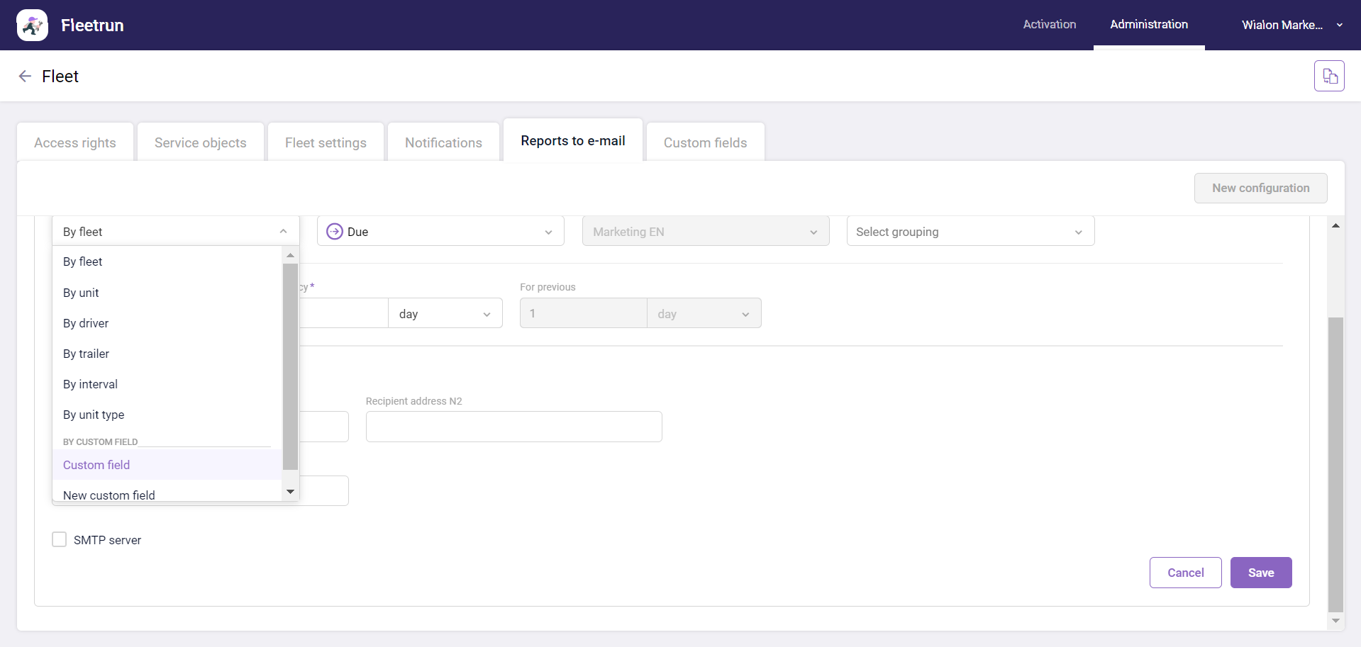 Ajout des champs personnalisés aux rapports existants