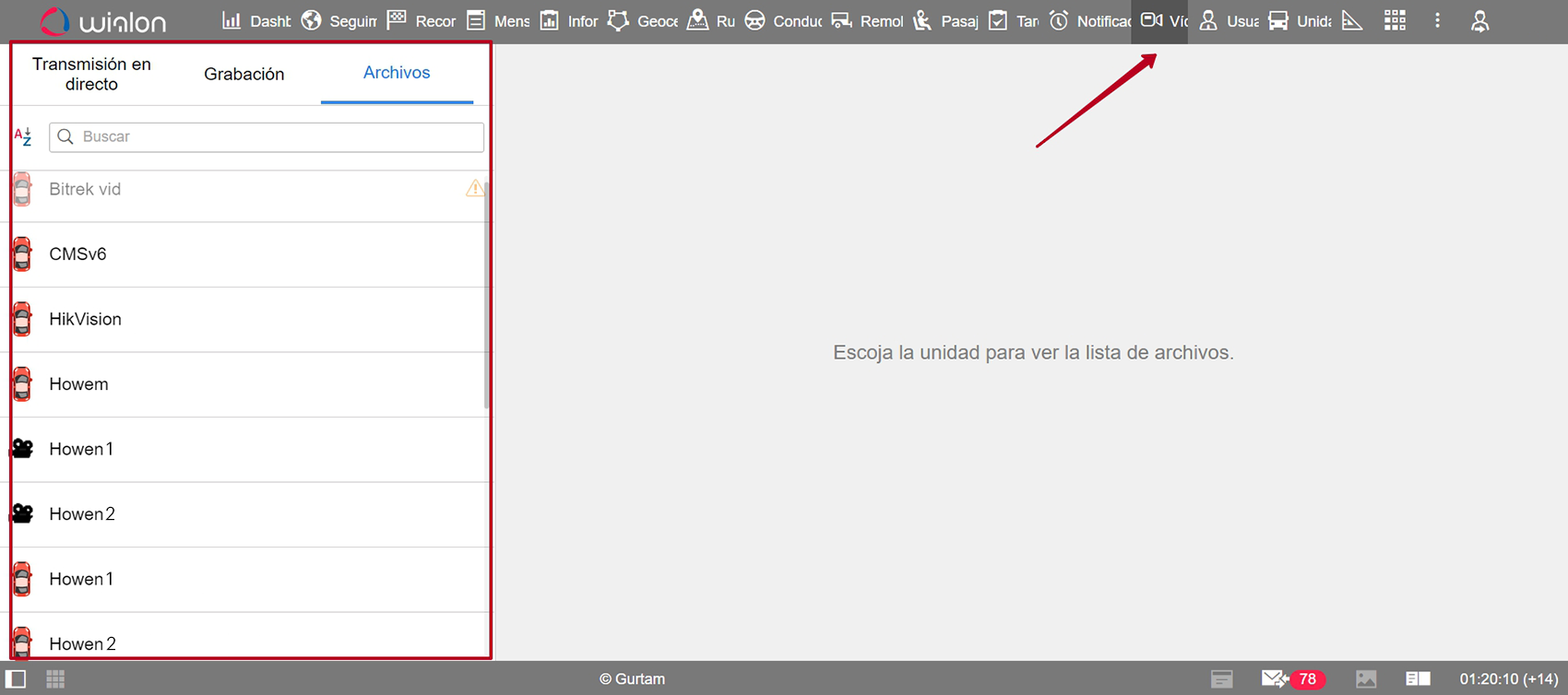 Pestaña de vídeo separada