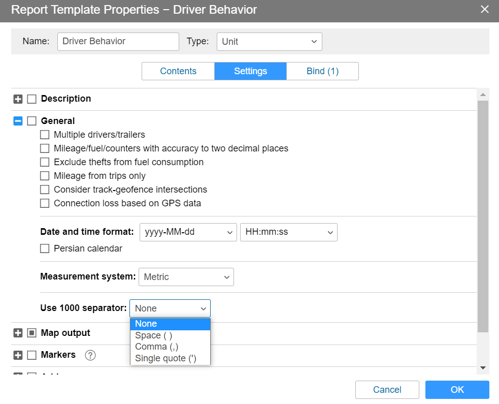 Séparateur de milliers dans les rapports