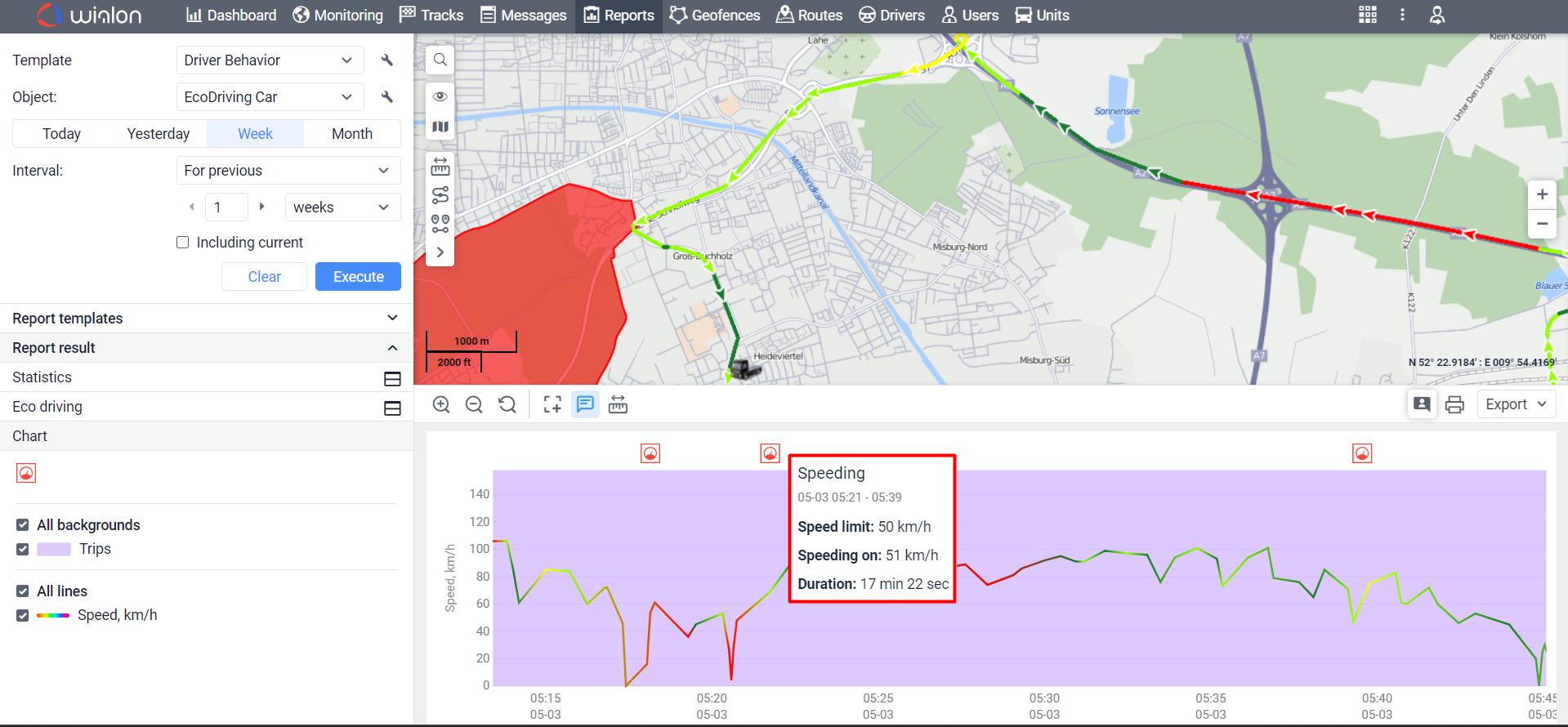 Parking marker tooltip