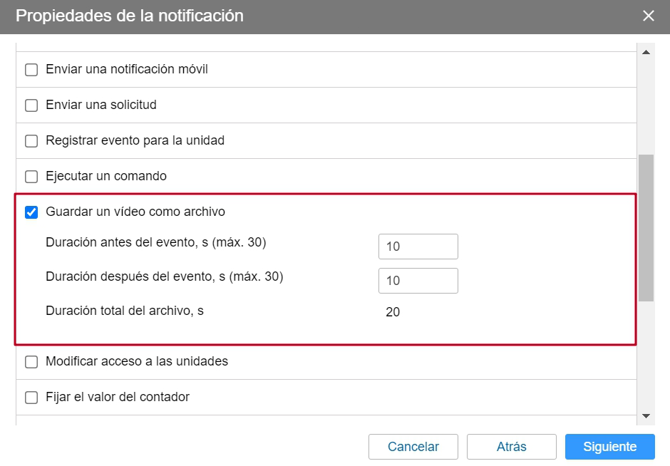 Proceso de guardar archivos de vídeo
