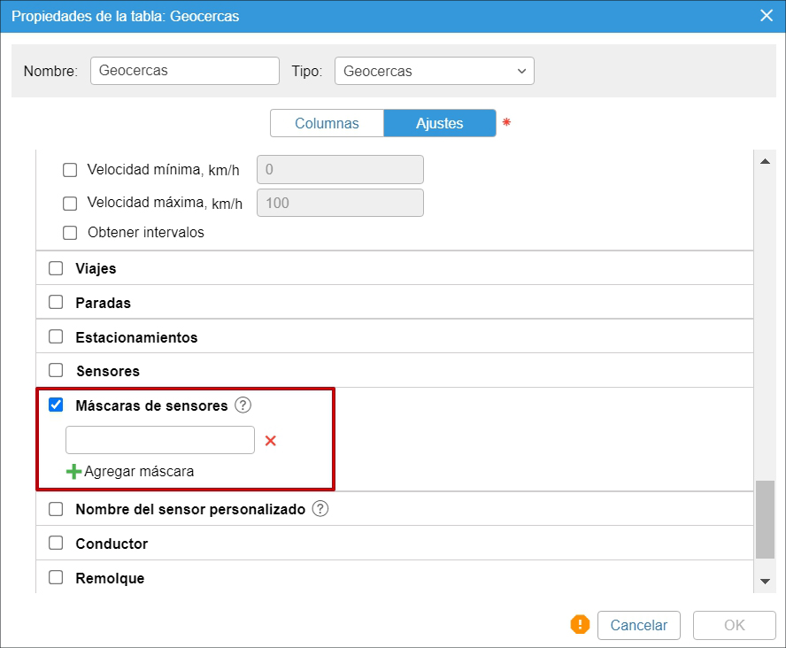 Nombres de sensores personalizados