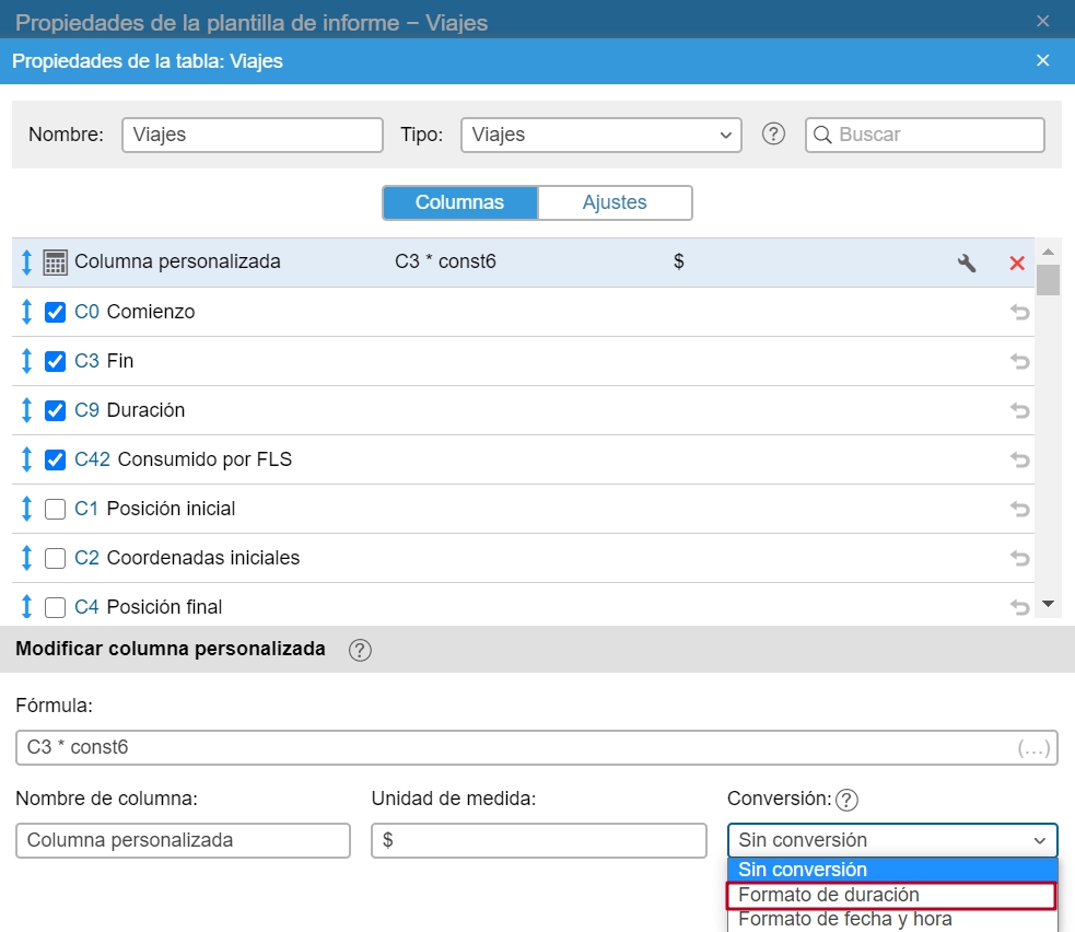 Convertidor en la calculadora
