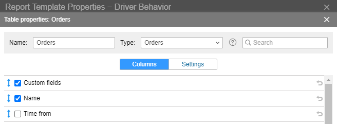 Filtre des champs personnalisés dans la table "Commandes"