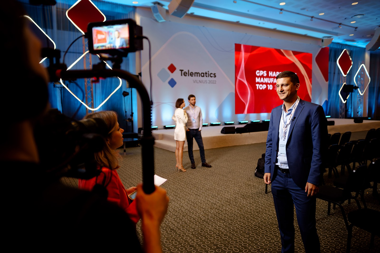 Antanas Šegžda giving an interview to the Wialon team