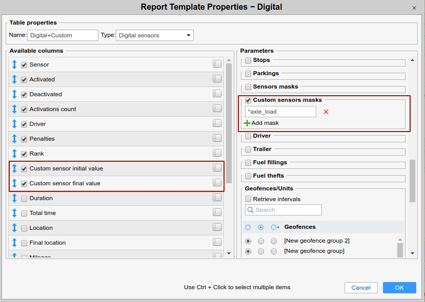 Unités désactivées