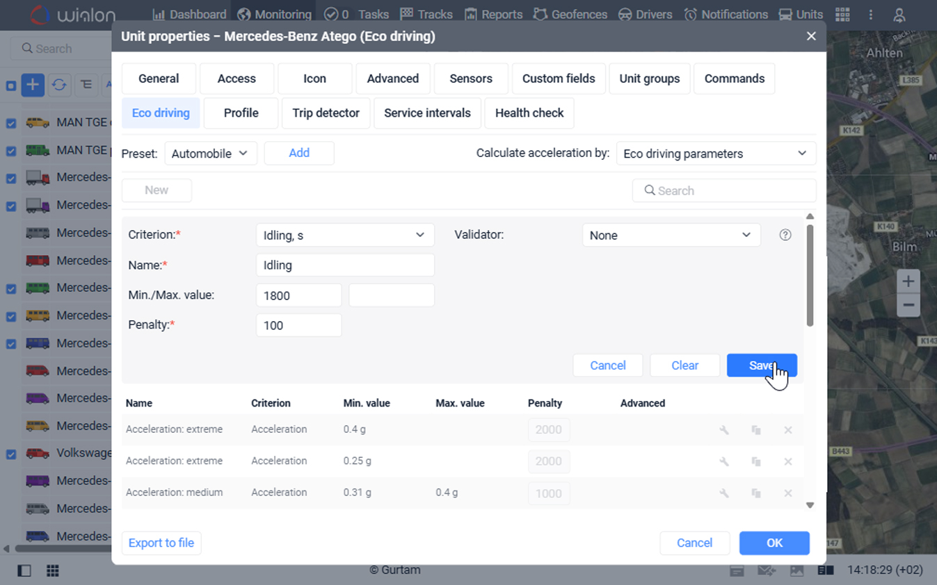 Driving scoring system