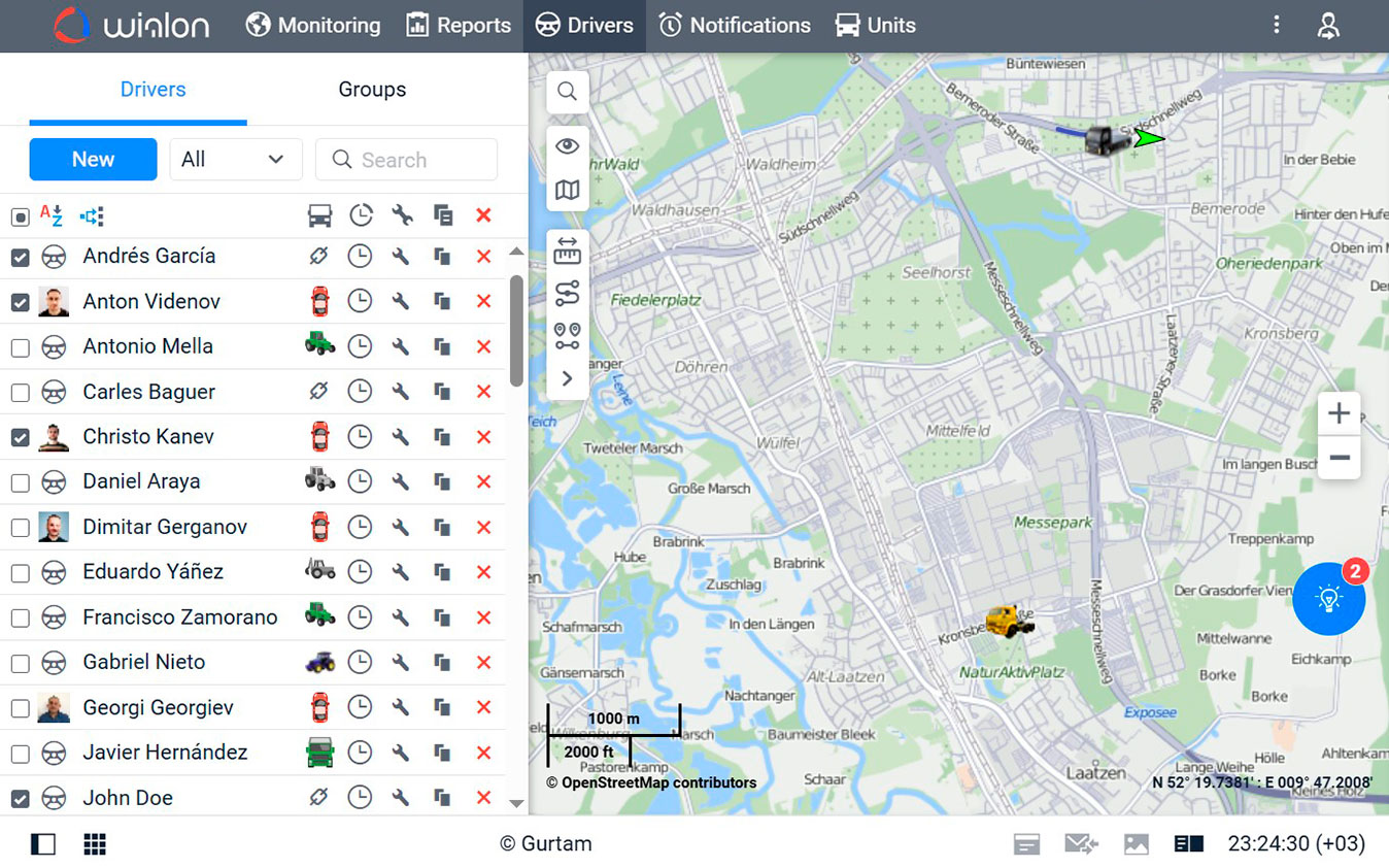 Agriculture fleet management software and GPS system