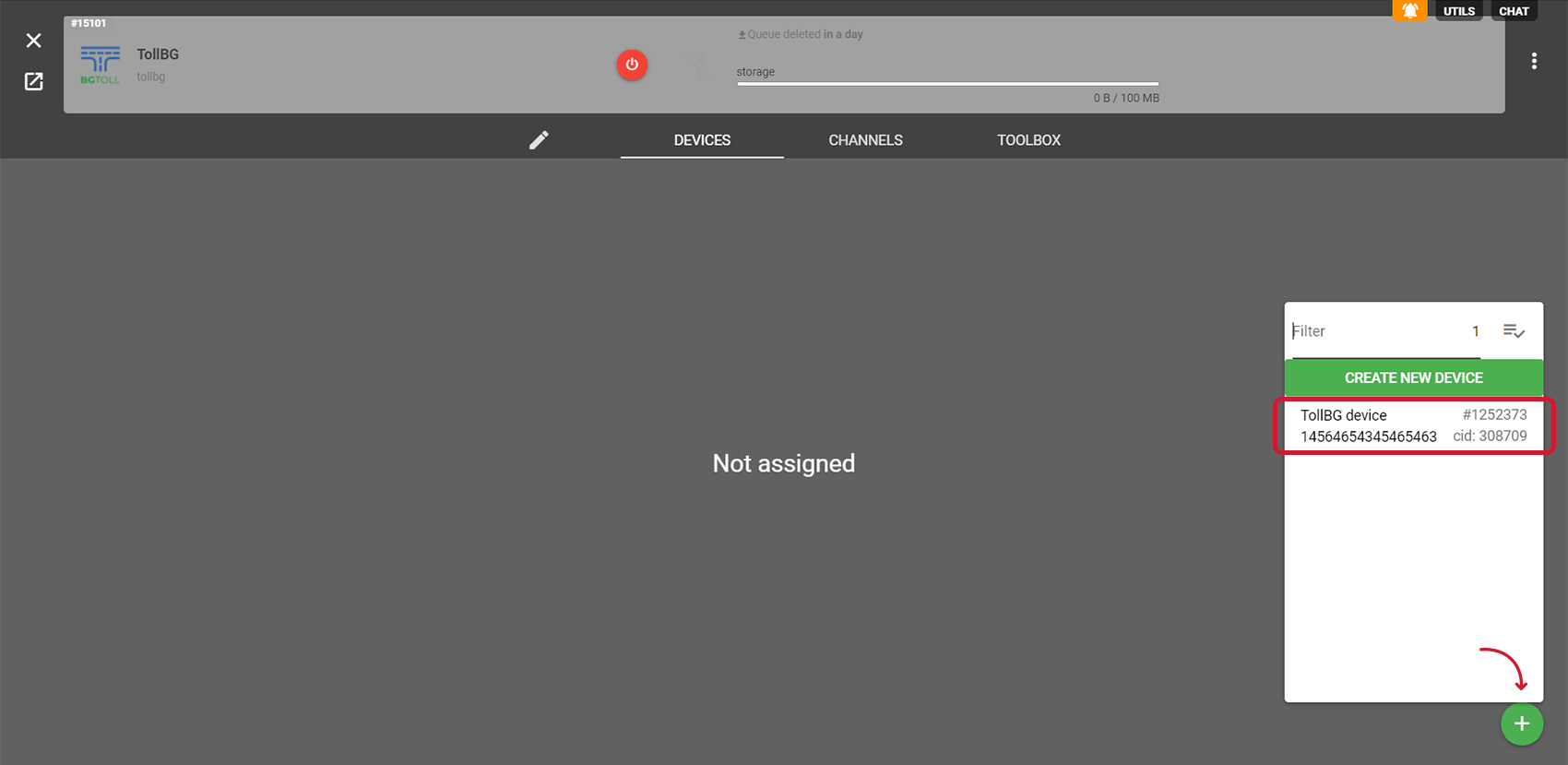 Navigate to the Devices tab to assign devices to the stream