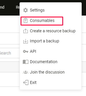 Informations sur les consommables et les tarifs