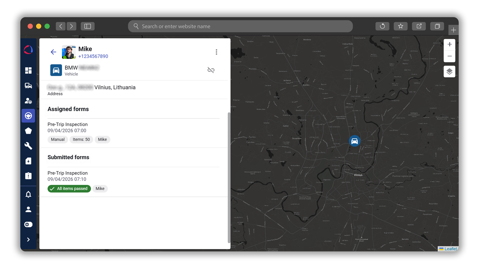 Forms in Wialon Platform manager view