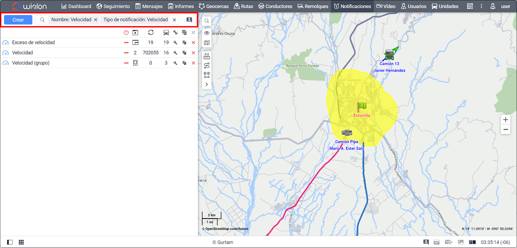 Filtración de notificaciones por dos criterios