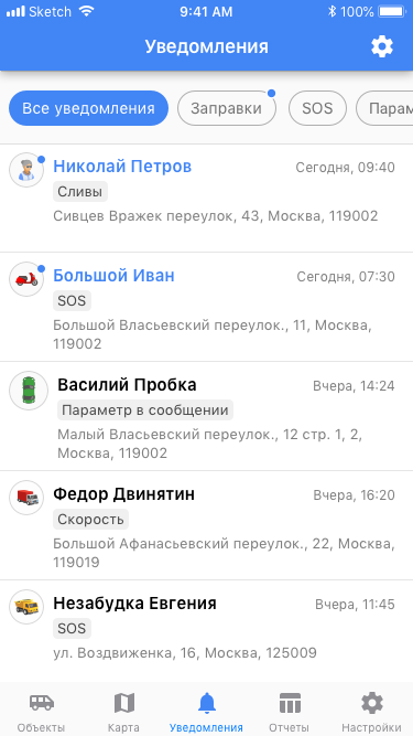 Функционал мобильного приложения Wialon 2.0