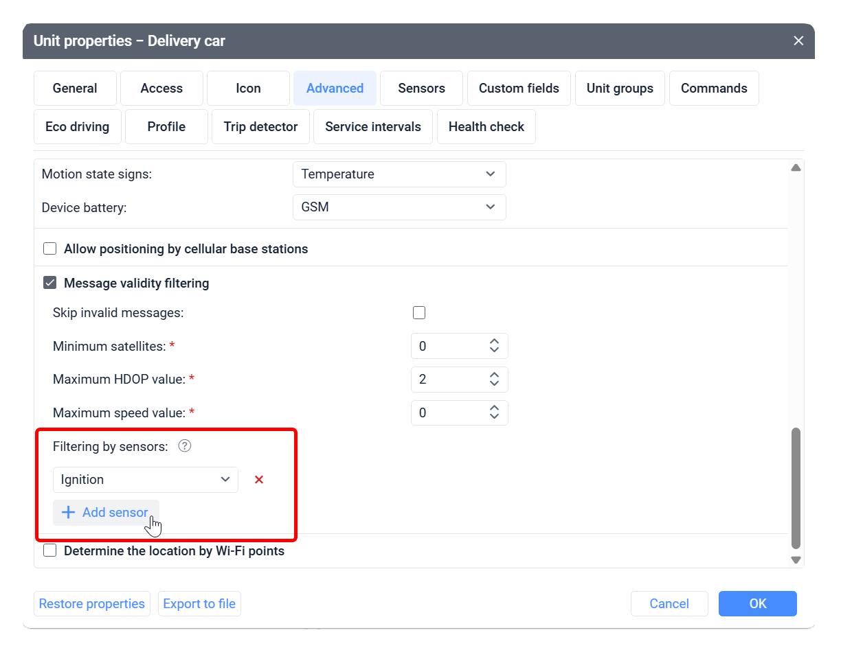 Message validity Filtering 