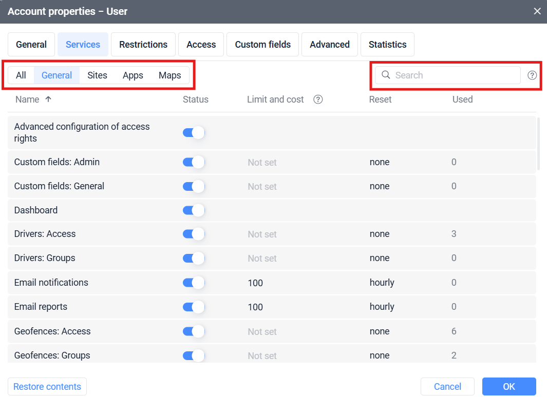 Quick Filters in CMS Manager