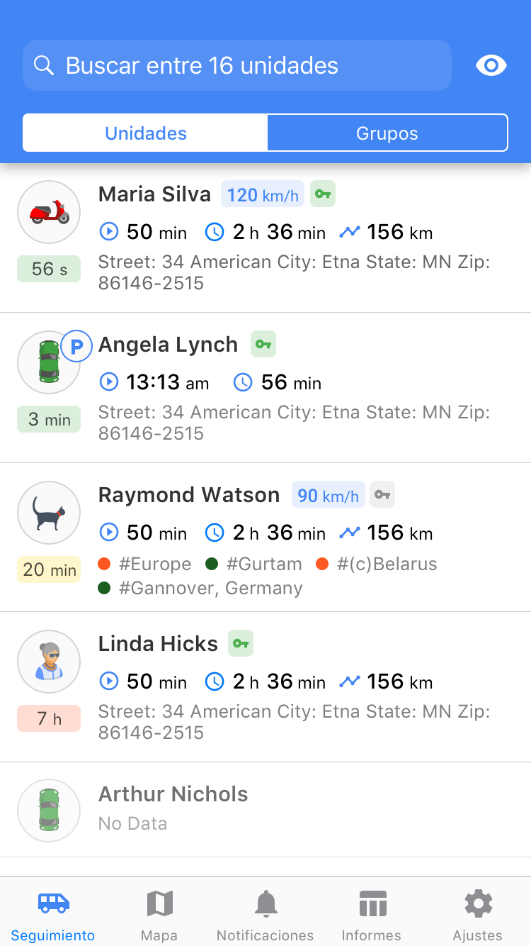 Funcionalidad de Wialon app