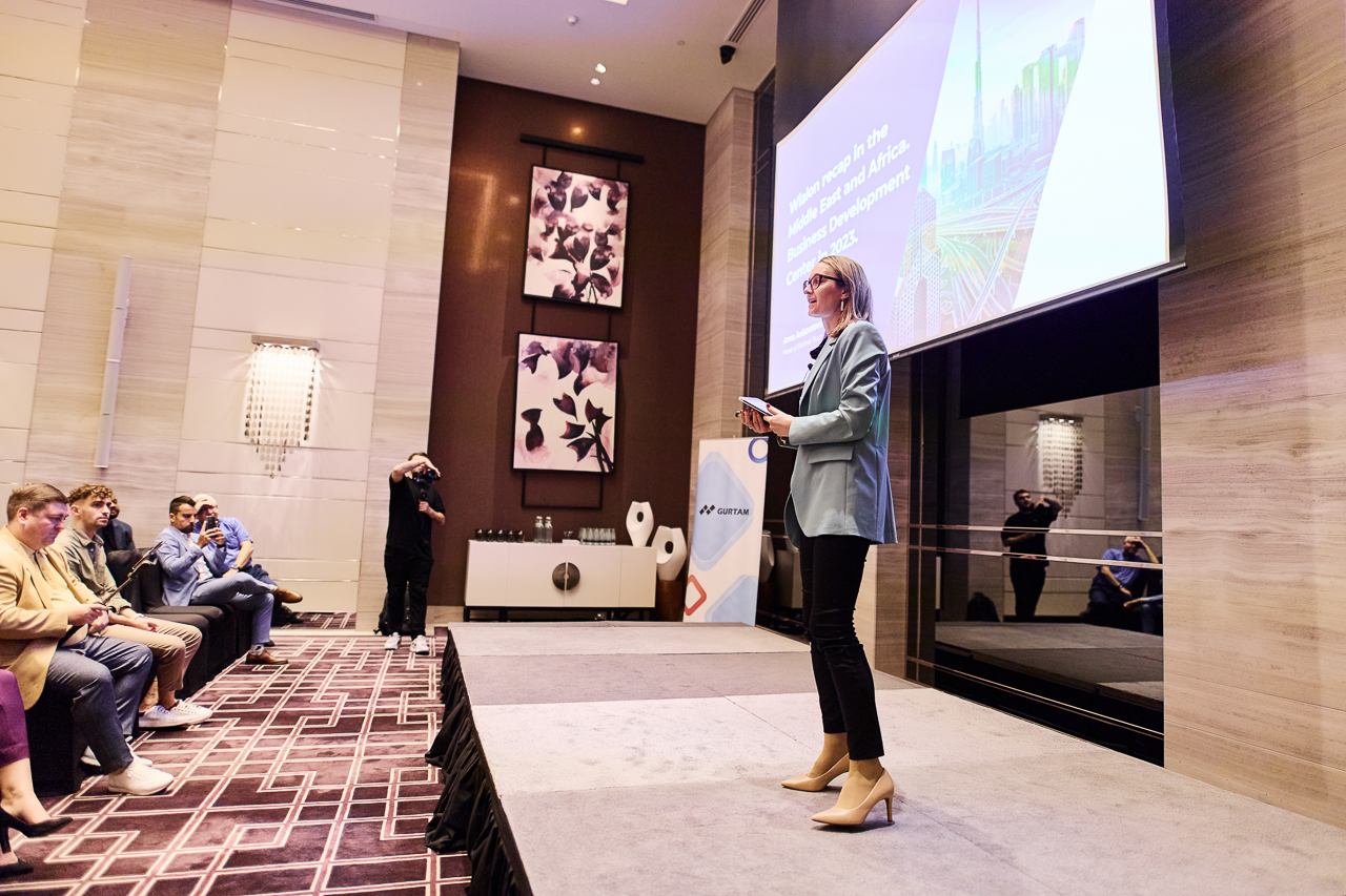 Anna Anistratova giving her presentation