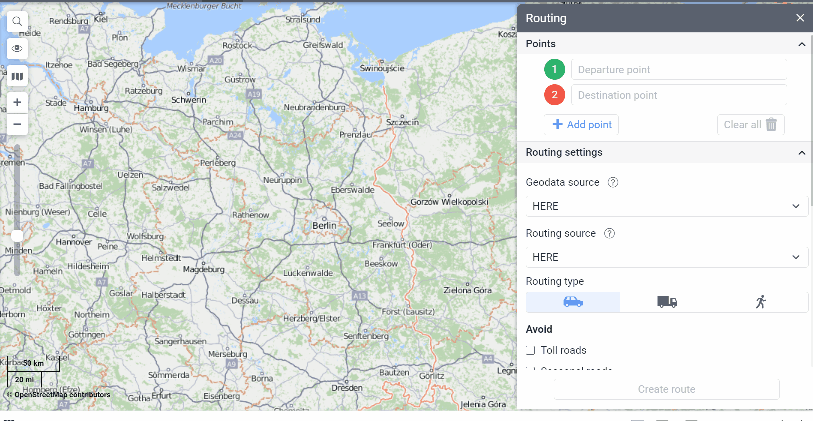 work with points iin Routing