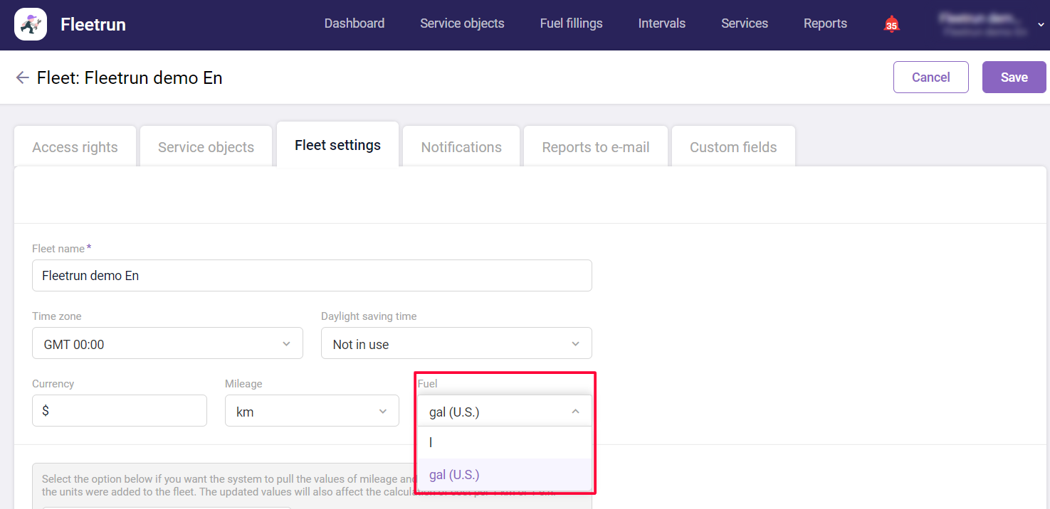 Unités de mesure du carburant